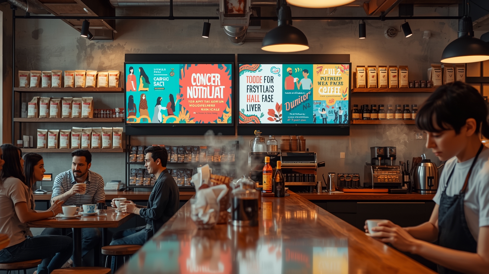 Locatie met schermen